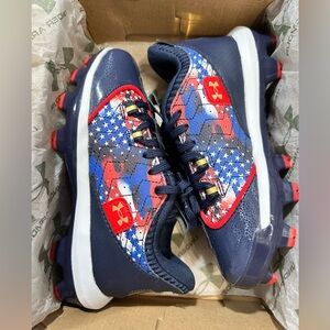 Under Armour Blue Red White Baseball/Soccer Cleats